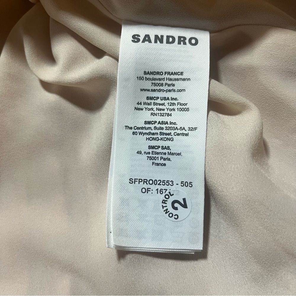 NWT Sandro Gathered tiered satin mini dress - Picture 15 of 16